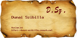 Dunai Szibilla névjegykártya